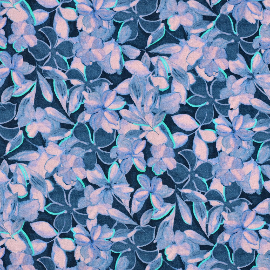 Maille bouclette en coton – fleurs de lilas