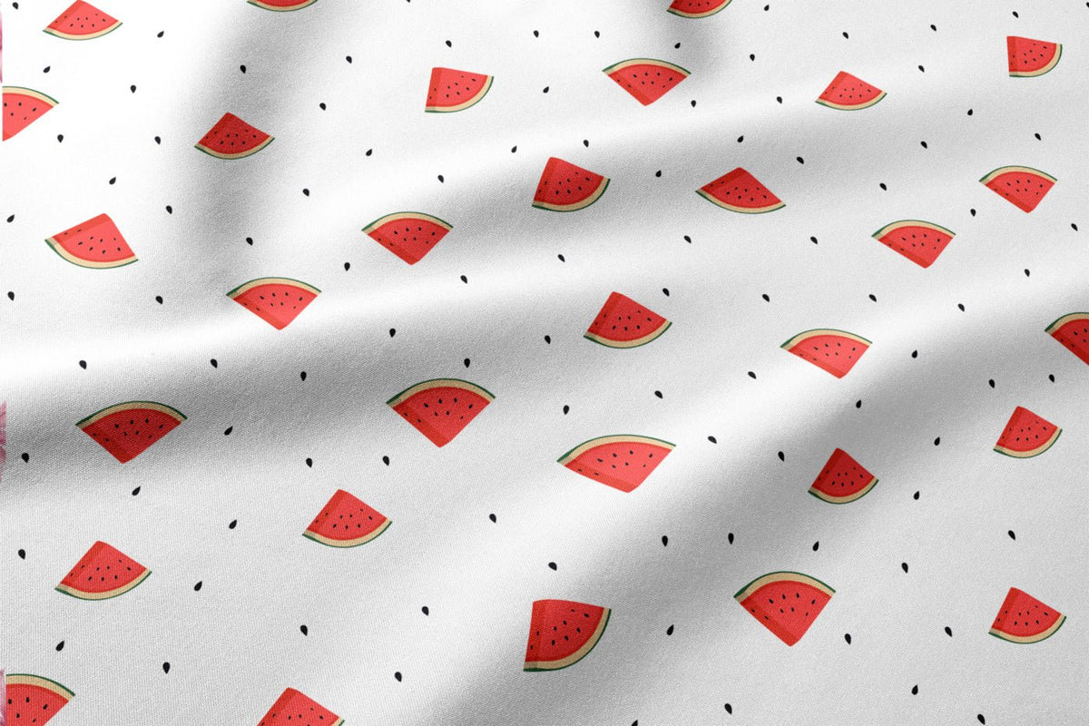 Image du tissu en coton 100 % à motif pastèque – disponible en ligne chez Šarlotes audumi