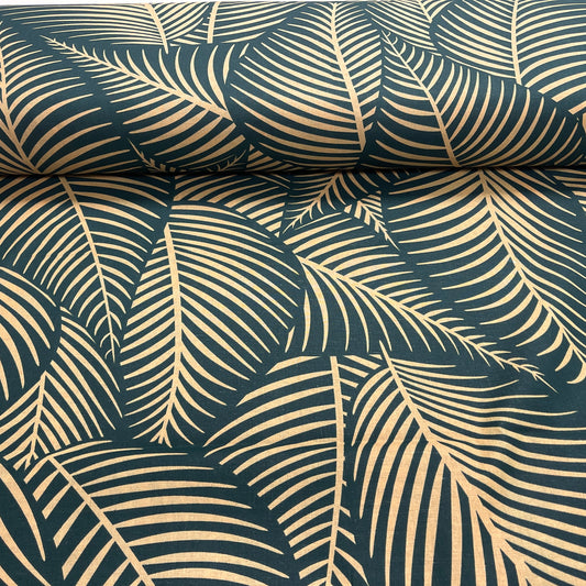 100% Cotton fabric - leaves 125 g/m