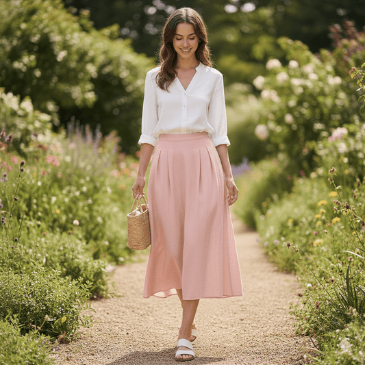 Image with 100% cotton fabric washed | Washed - powder pink 85 g/m² – available at Šarlotes audumi