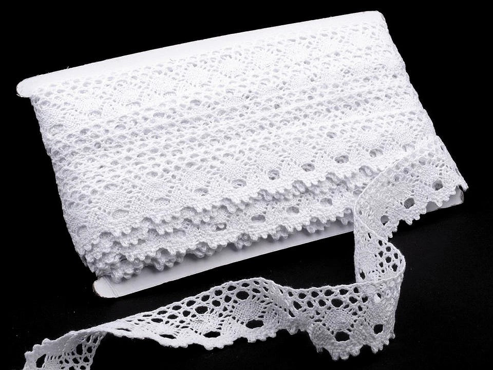 100% dentelle en coton|3,5 cm| blanche