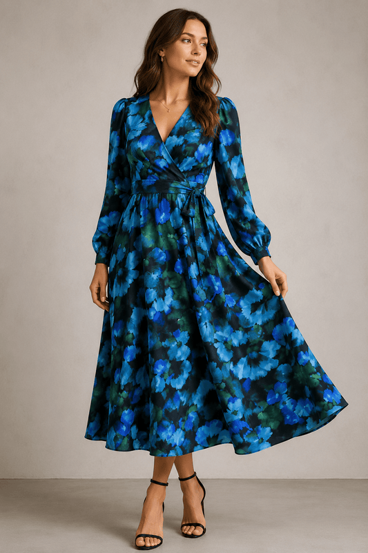 Image de tissu 100 % viscose LENZING™ ECOVERO™ à motif de pensées, 110 g/m² – disponible chez Šarlotes audumi