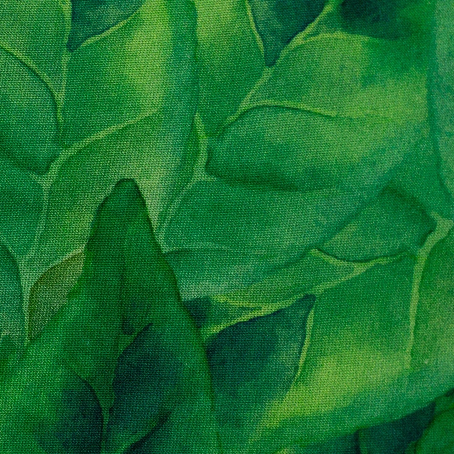 Tissu 100 % viscose - feuillage émeraude 125 g/m² - disponible chez Šarlotes audumi