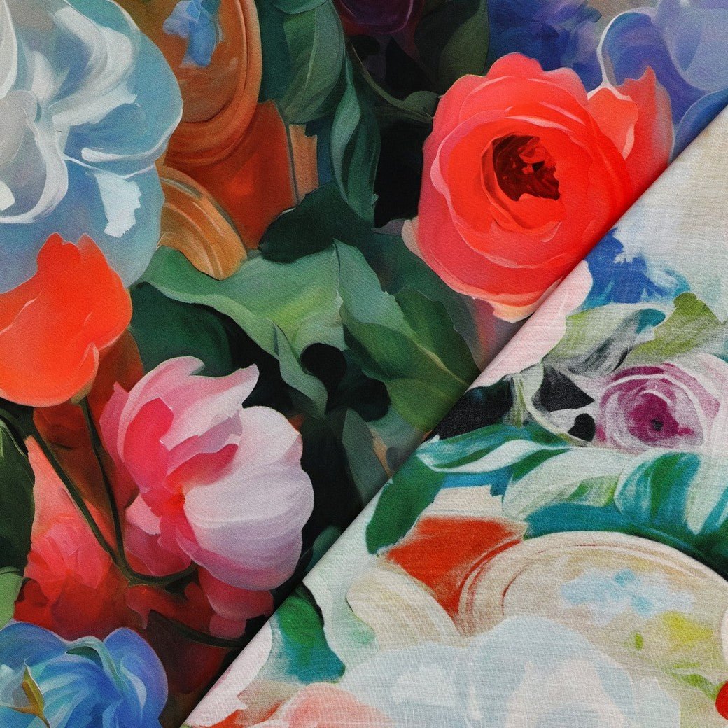 Image avec satin 100 % viscose à motif floral 110 g/m² – disponible chez Šarlotes audumi