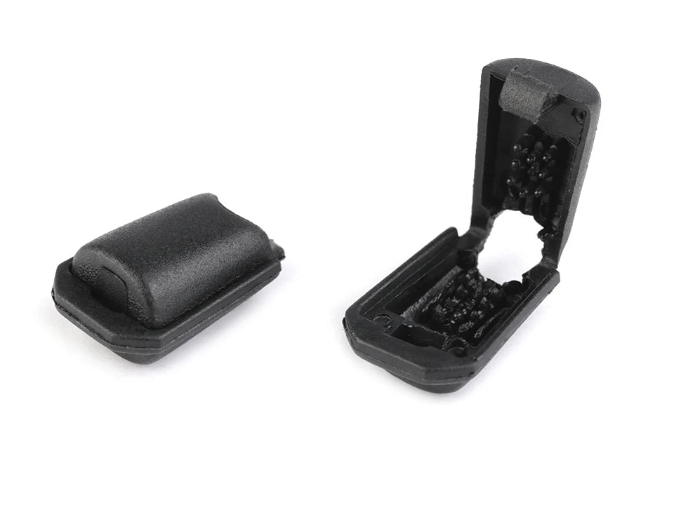 Embout de cordon à clipser – noir (lot de 20)