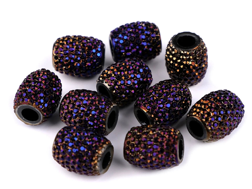 Perles décoratives brillantes à gros trou 13×15 mm