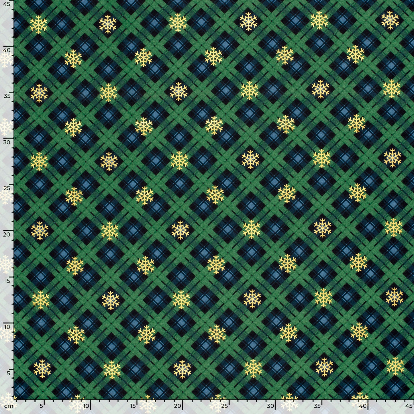Flanel vert à carreaux avec flocons de neige