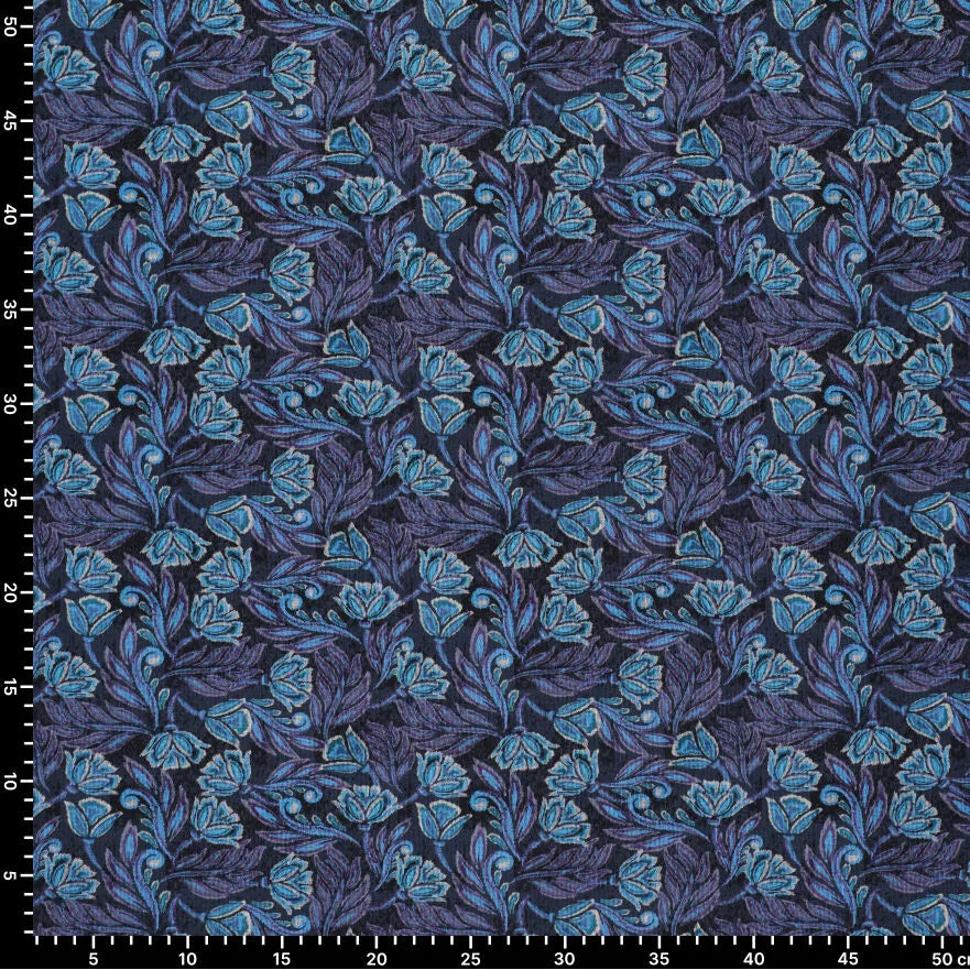 Tissu en maille Punto di Roma – élégant motif bleu