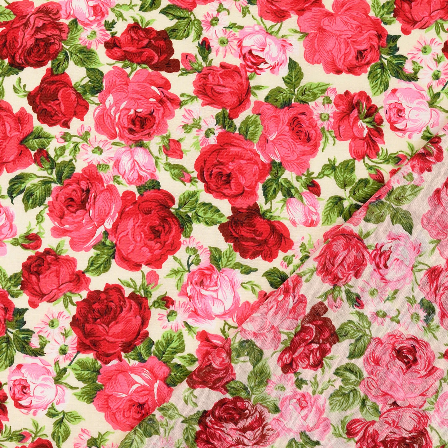 Premium 100% Baumwollstoff - Rosen