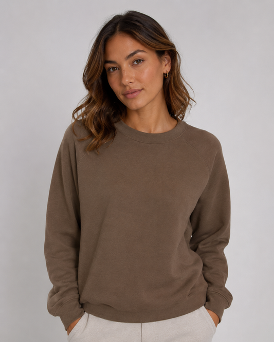 Tricot chaud en coton - brun noyer