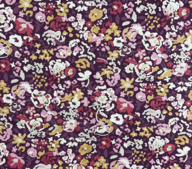 Tissu 100 % viscose – Jardin fleuri de grand-mère