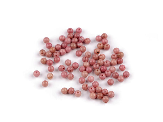 Perles en pierre naturelle – Rhodonite 4 mm (teinte rose) | 96 pièces