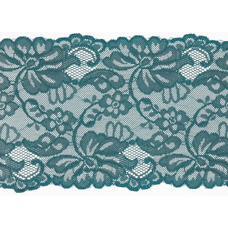 Image of elastic lace 15 cm - petrol – available at Charlotte's Fabrics