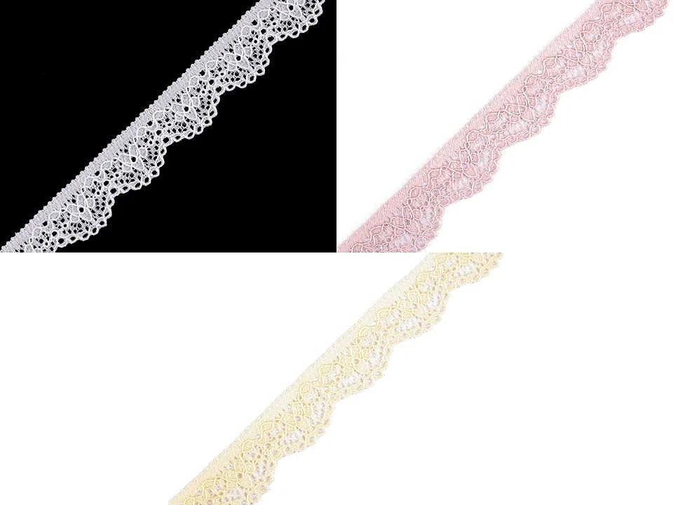 Dentelle élastique en polyamide - 1,6 cm vanille