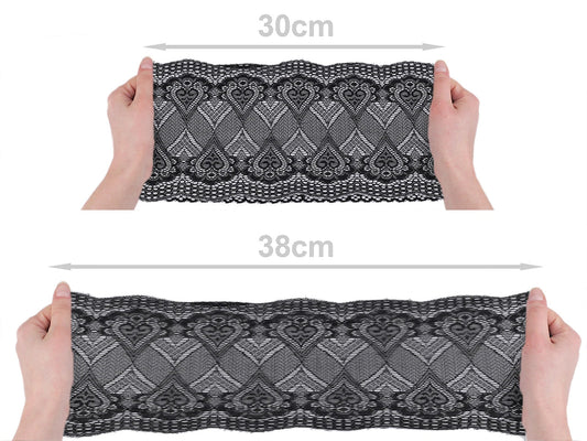 Dentelle élastique en polyester - 18 cm blanche