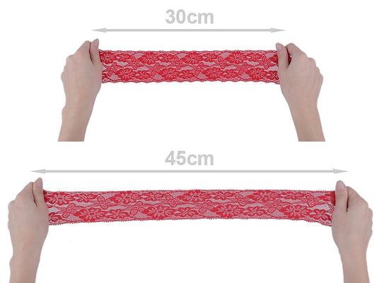 Dentelle élastique en polyester - 6 cm blanche