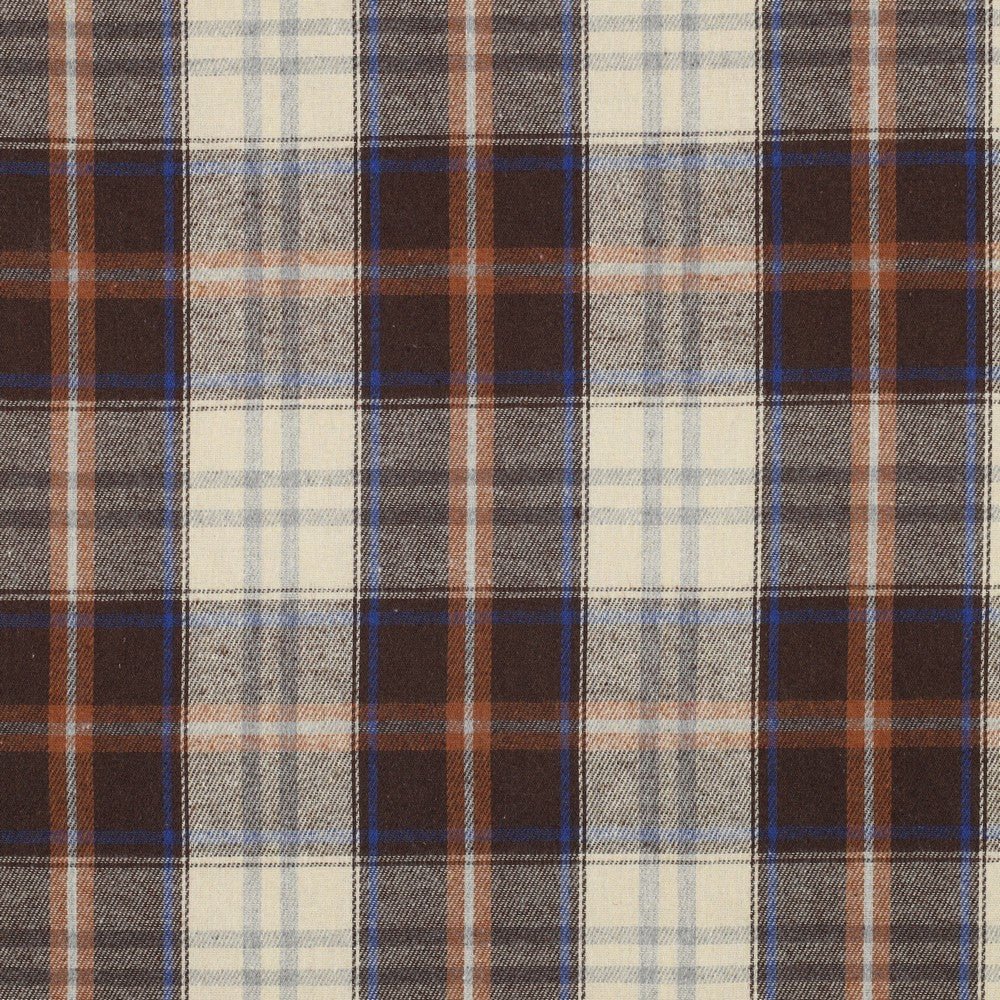 Flanelle - marron et bleu 150 g/m²