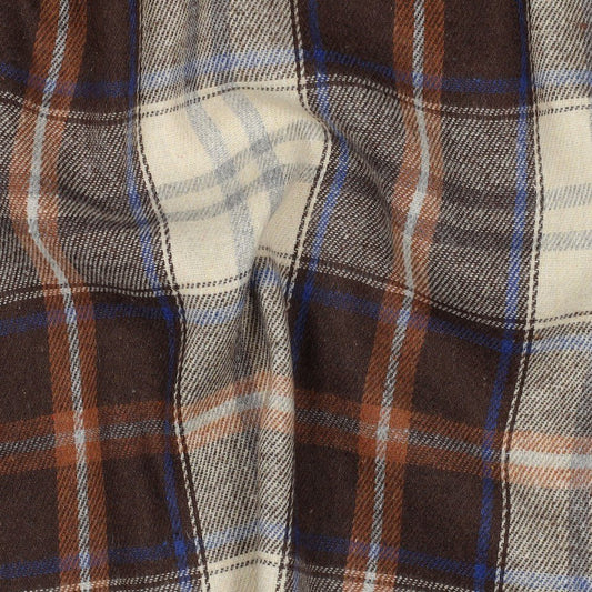 Flanelle - marron avec bleu 150 g/m²