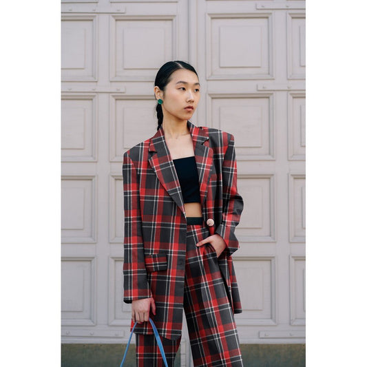 Flanelle - rouge et noir 260 g/m²