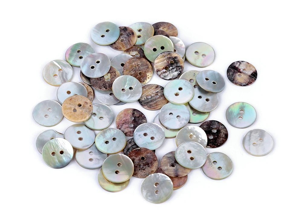 Boutons en coquillage 15 mm - nacre
