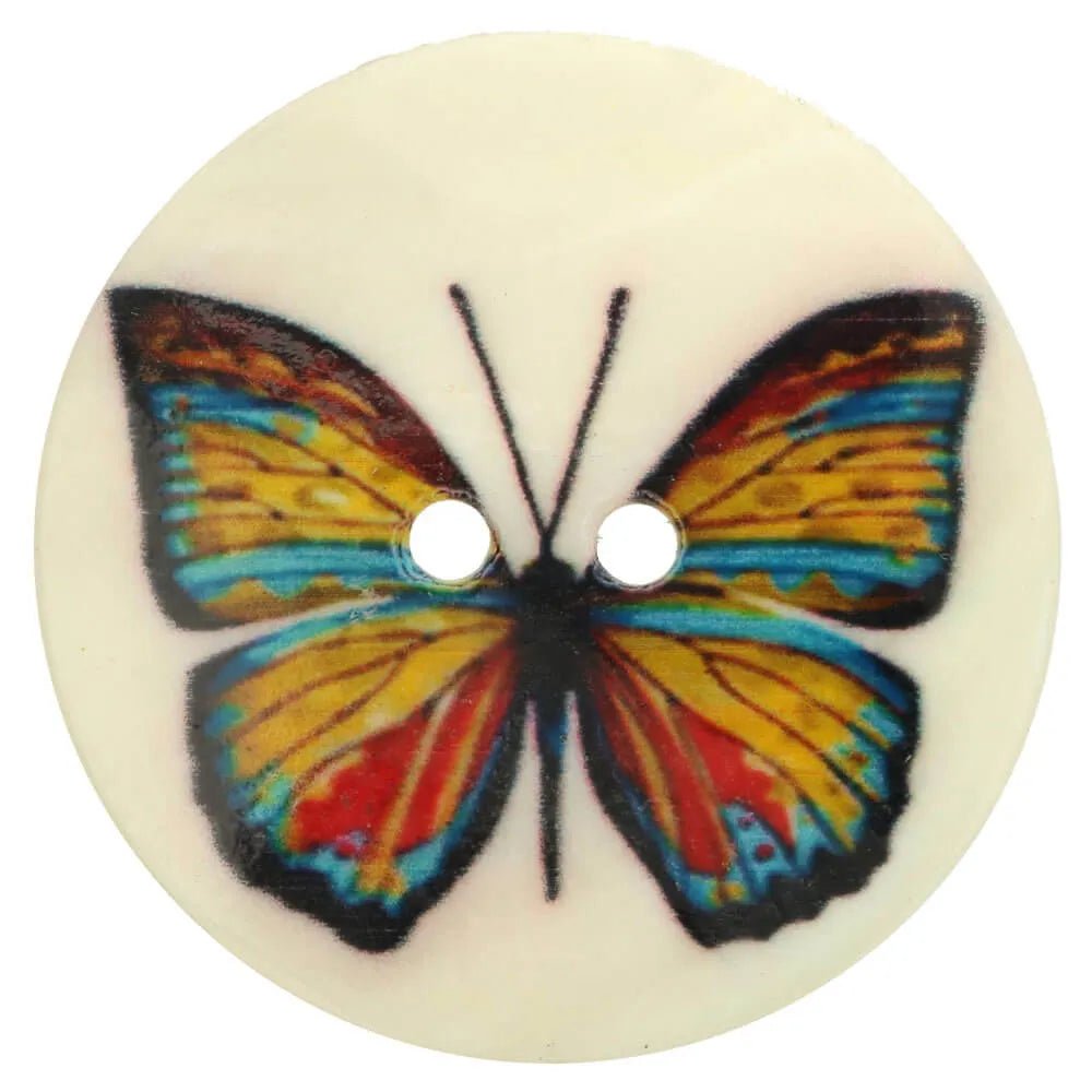 Boutons en coquillage 22.5 mm - papillon