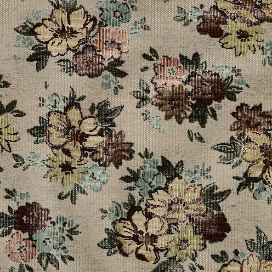 Tapestry image - flowers with gold accents on a light background 420 g/m² – available at Charlotte's Fabrics