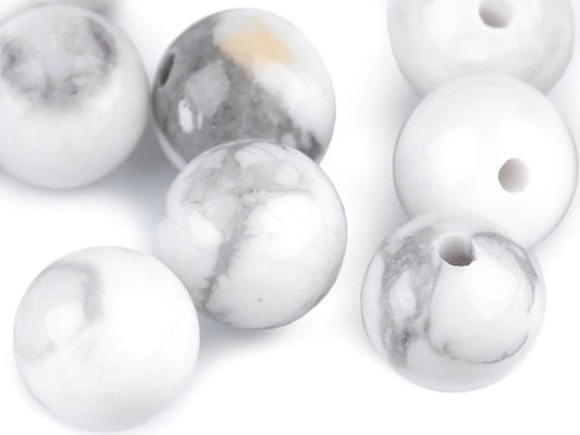 Howlite mineral/gemstone beads| Ø6 mm| 10 pcs.