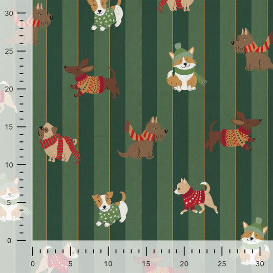 Image avec tissu canvas « chiens en hiver » 200 g/m² – disponible chez Šarlotes audumi