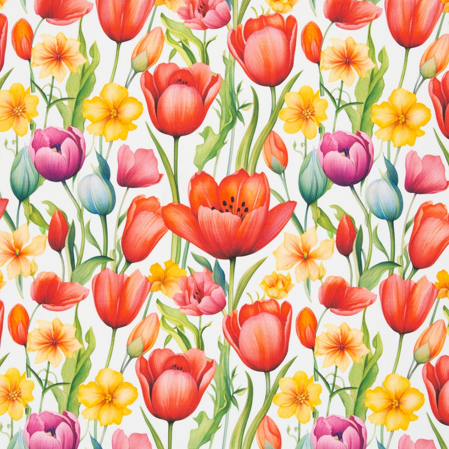 Tissu canvas - tulipes 210 g/m²