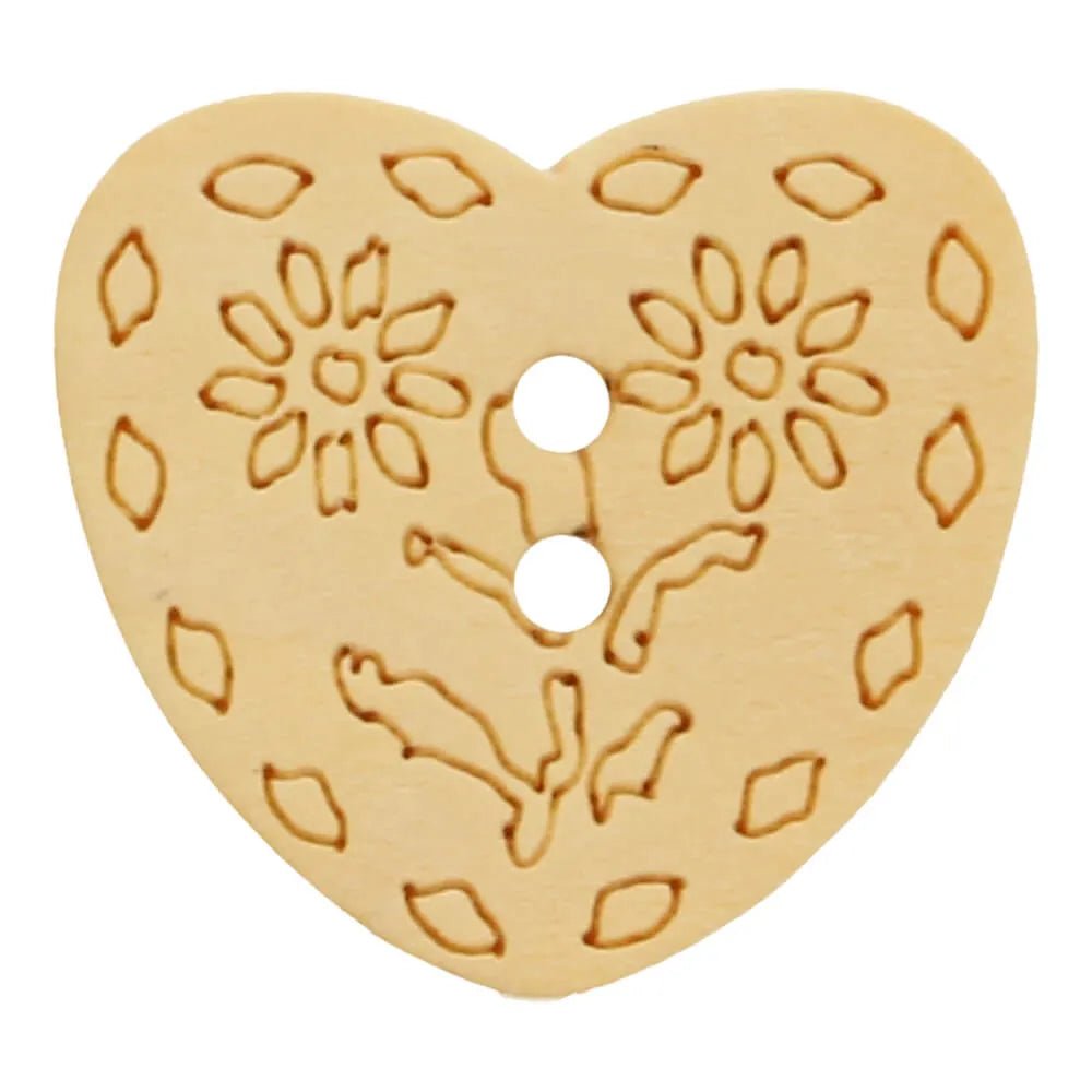Bouton en bois 20 mm - cœur