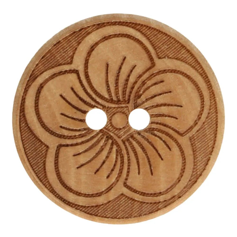 Boutons en bois 25 mm - fleur