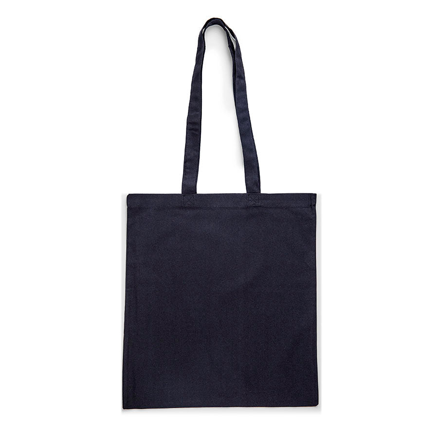 Attēls ar Kokvilnas auduma maisiņš 38 x 42 cm 140 g/m² ar garajiem rokturiem - melns – pieejams Šarlotes audumi