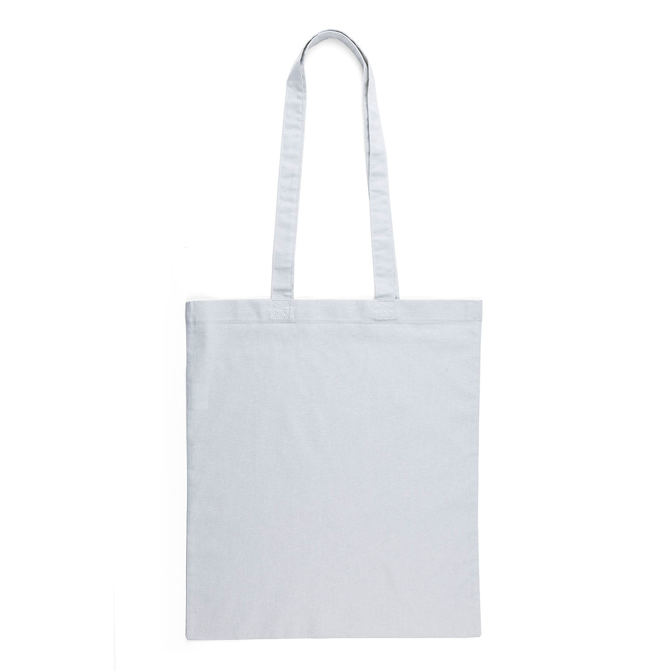 Attēls ar Kokvilnas auduma maisiņš ar garajiem rokturiem 38 x 42 cm 140 g/m² - gaiši pelēks – pieejams Šarlotes audumi