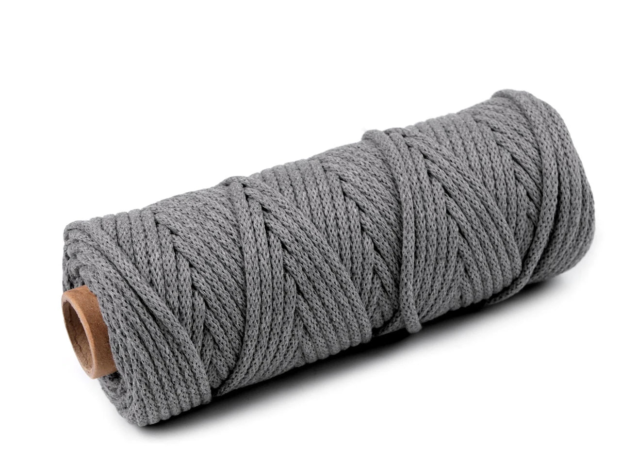 Cotton cord 5 mm - ash grey (50 m roll)