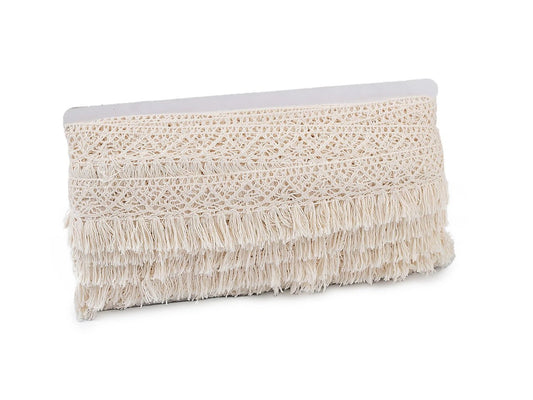 Image de frange en coton avec dentelle – 40 mm – disponible chez Šarlotes audumi