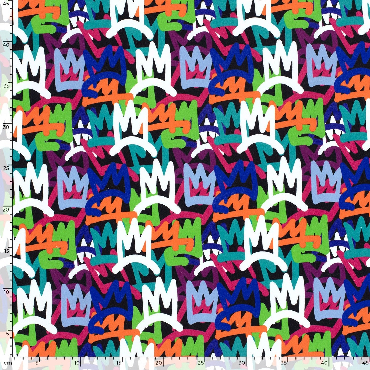 Cotton loopback jersey - abstract patterns 260 g/m²
