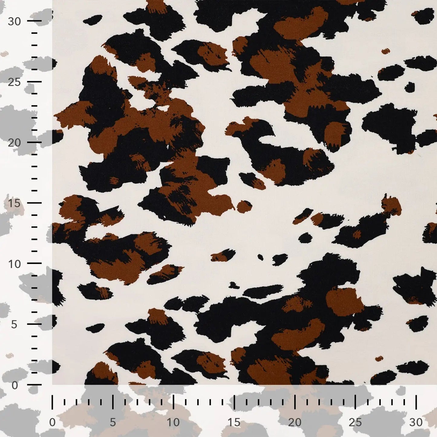 Image of cotton loopback knit with insulation - cow pattern 230 g/m² – available at Charlotte's Fabrics
