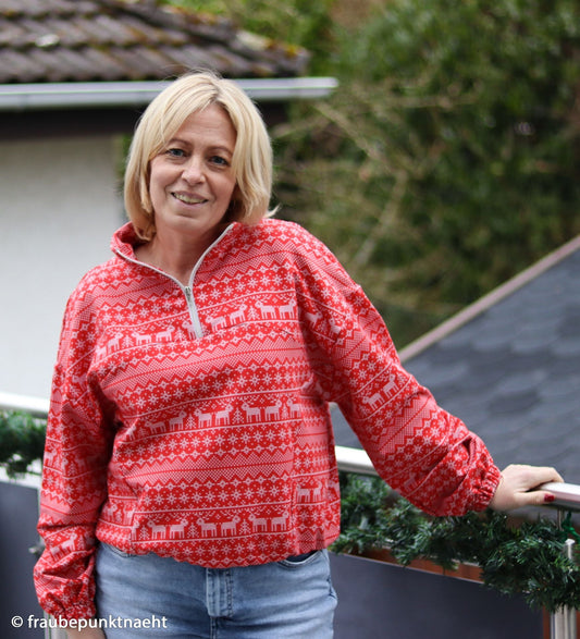 Image en maille boucle en coton avec isolation â motif de NoĂ«l â disponible en ligne chez Charlotteâs Fabrics