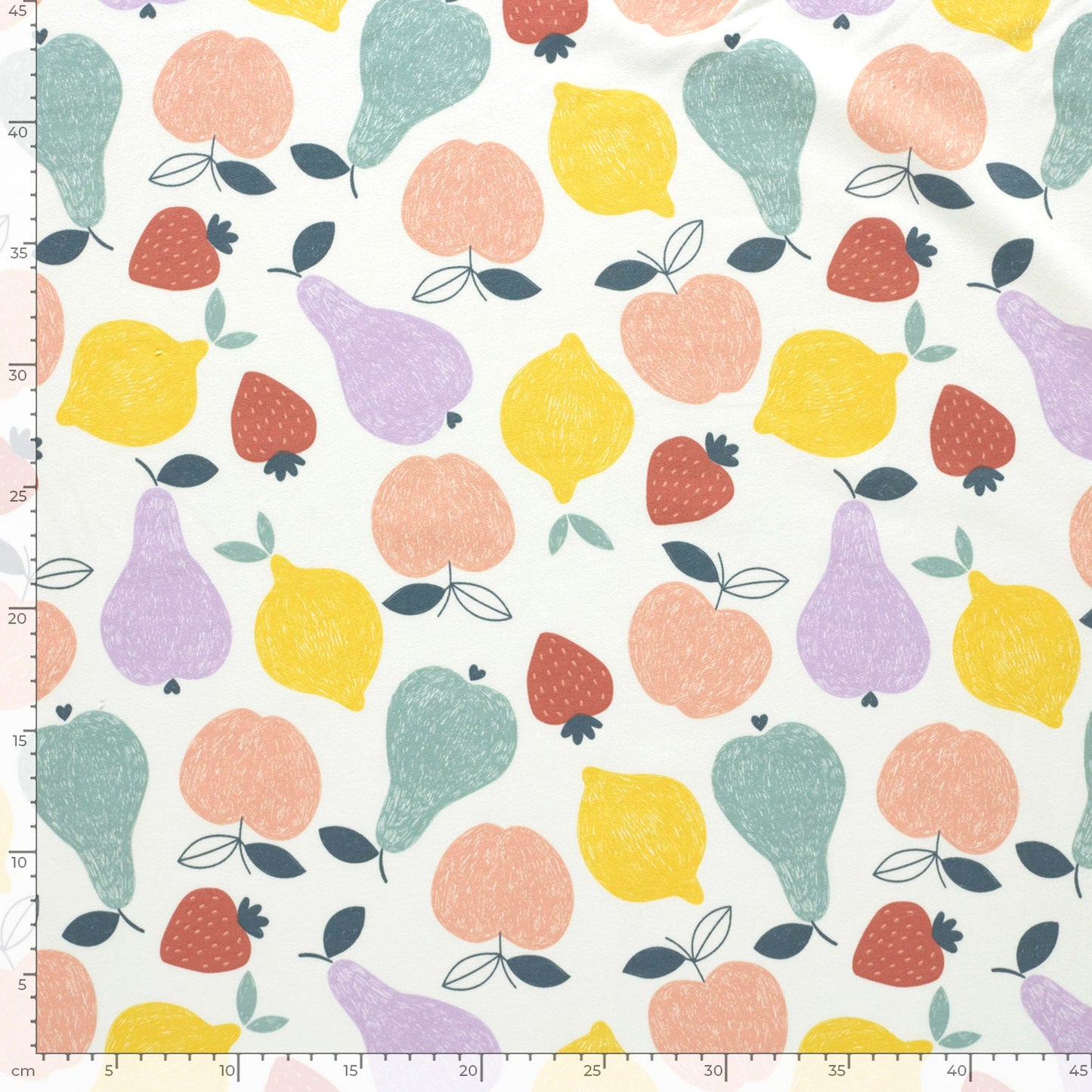 Image de maille bouclette en coton - fruits 250 g/m² – disponible chez Šarlotes audumi