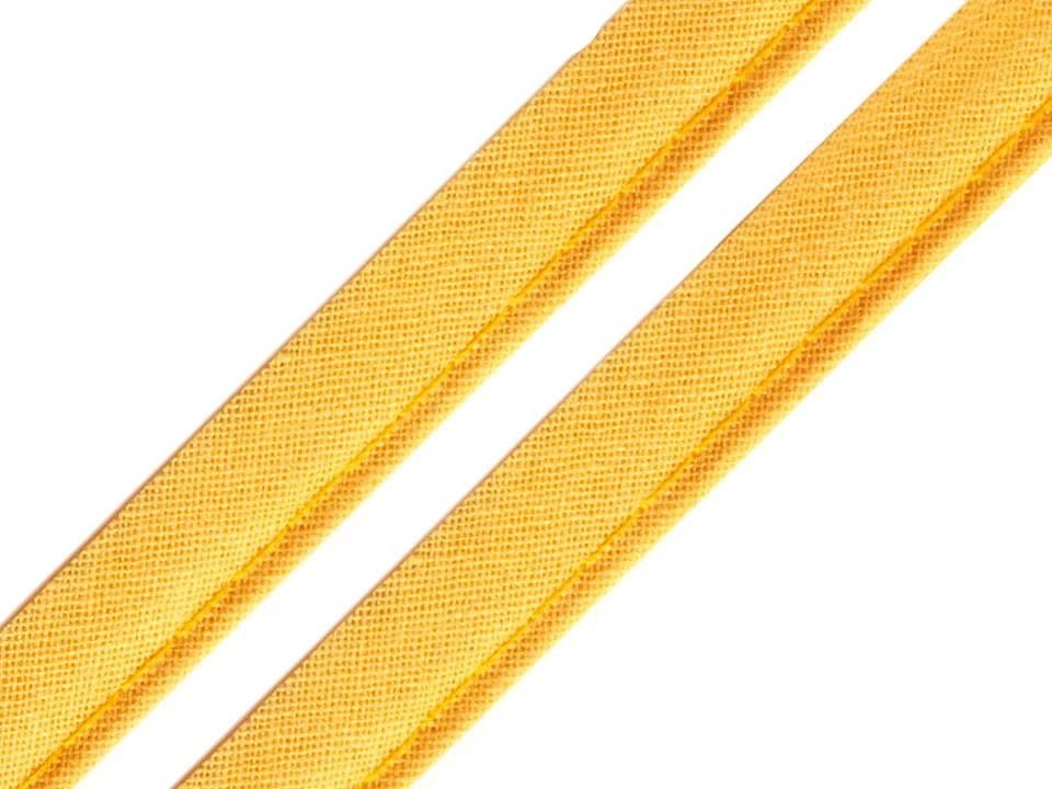 Ruban en coton avec cordon 12 mm - jaune