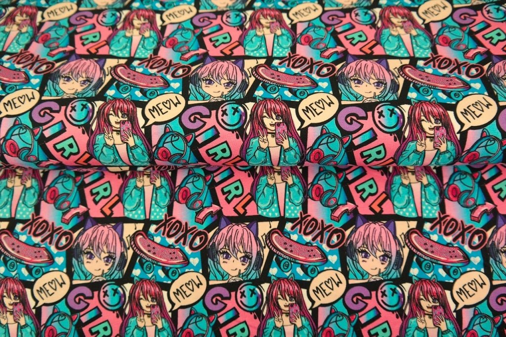 Cotton jersey - anime 210 g/m²