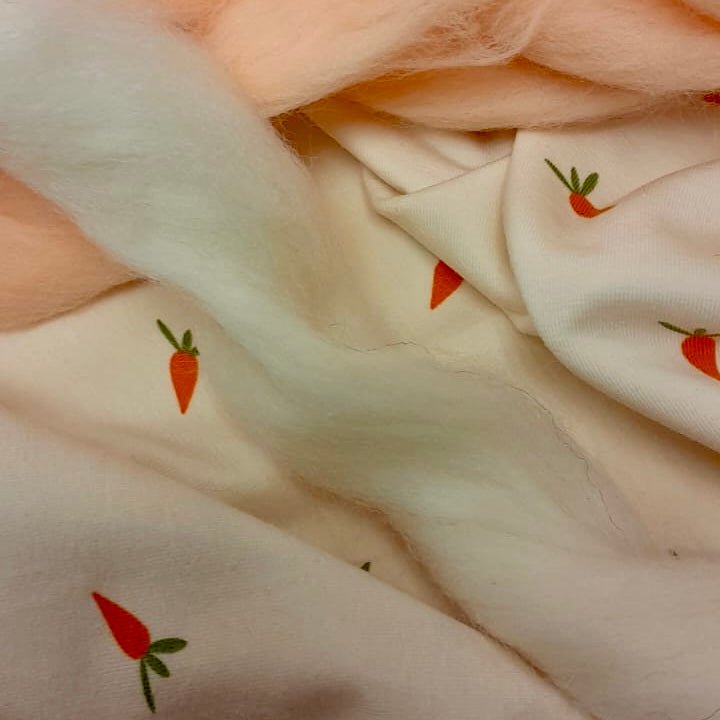 Cotton knit fabric - carrots 210 g/m²