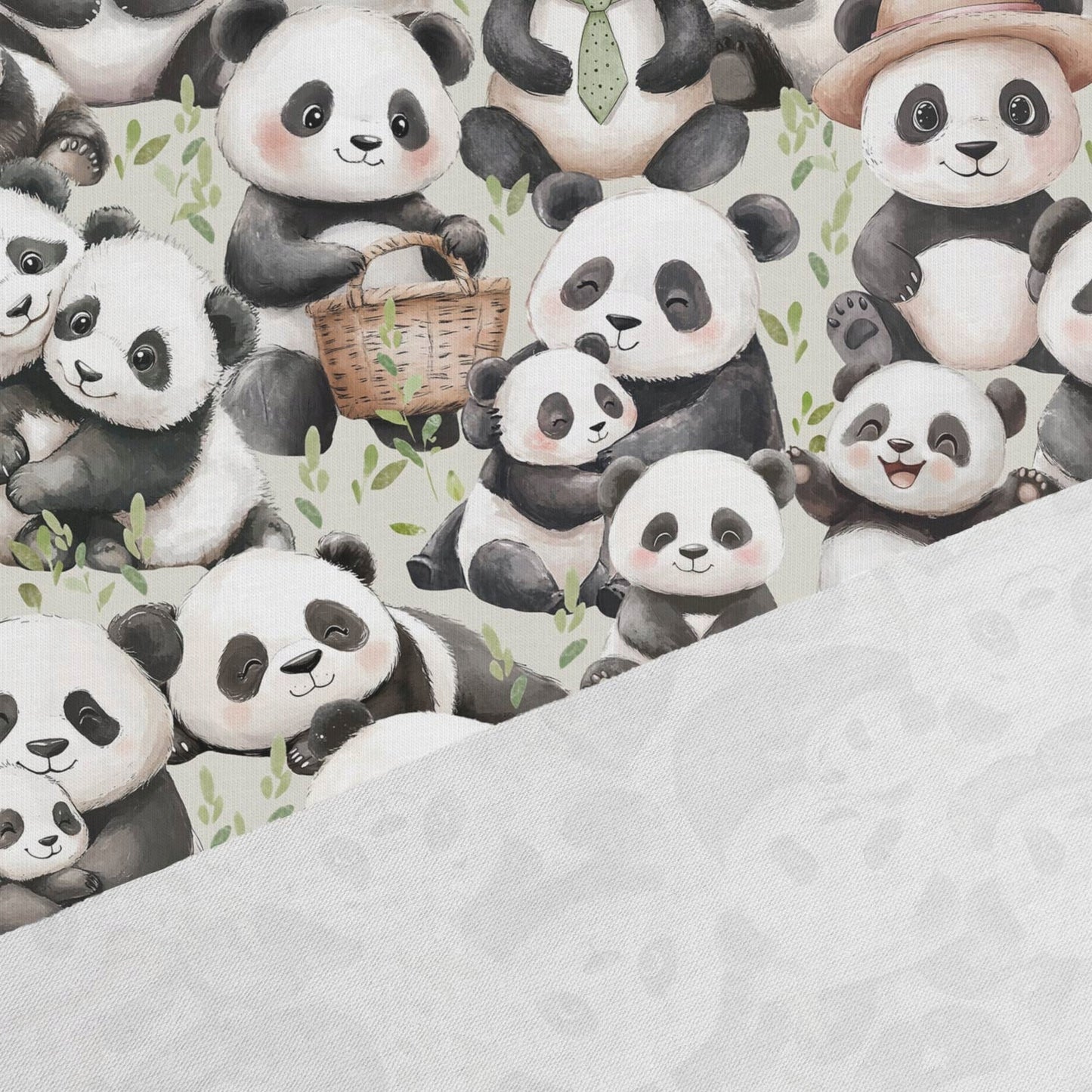Jersey de coton - pandas 200 g/m²