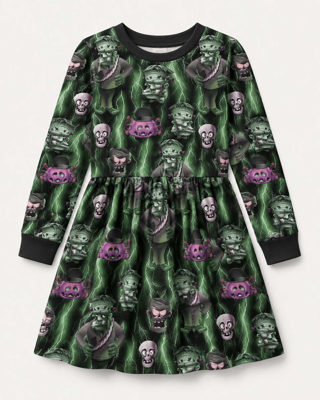 Image avec tissu jersey en coton motif zombies – disponible en ligne chez Šarlotes audumi