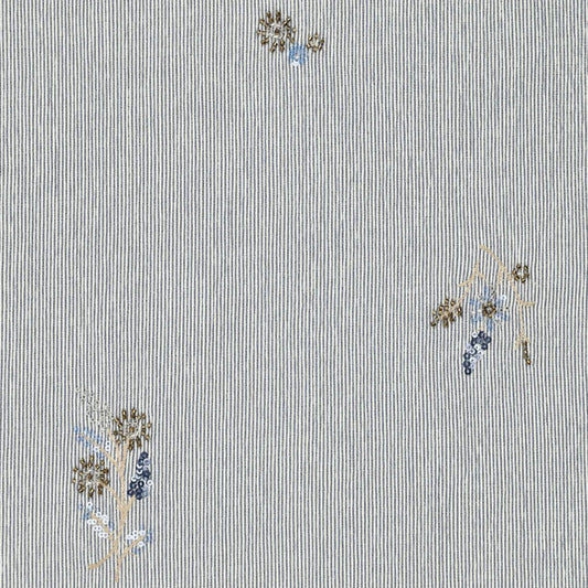 Image de tissu pour chemise avec élasthanne - bleu rayé avec perles brodées 135 g/m² – disponible chez Šarlotes audumi