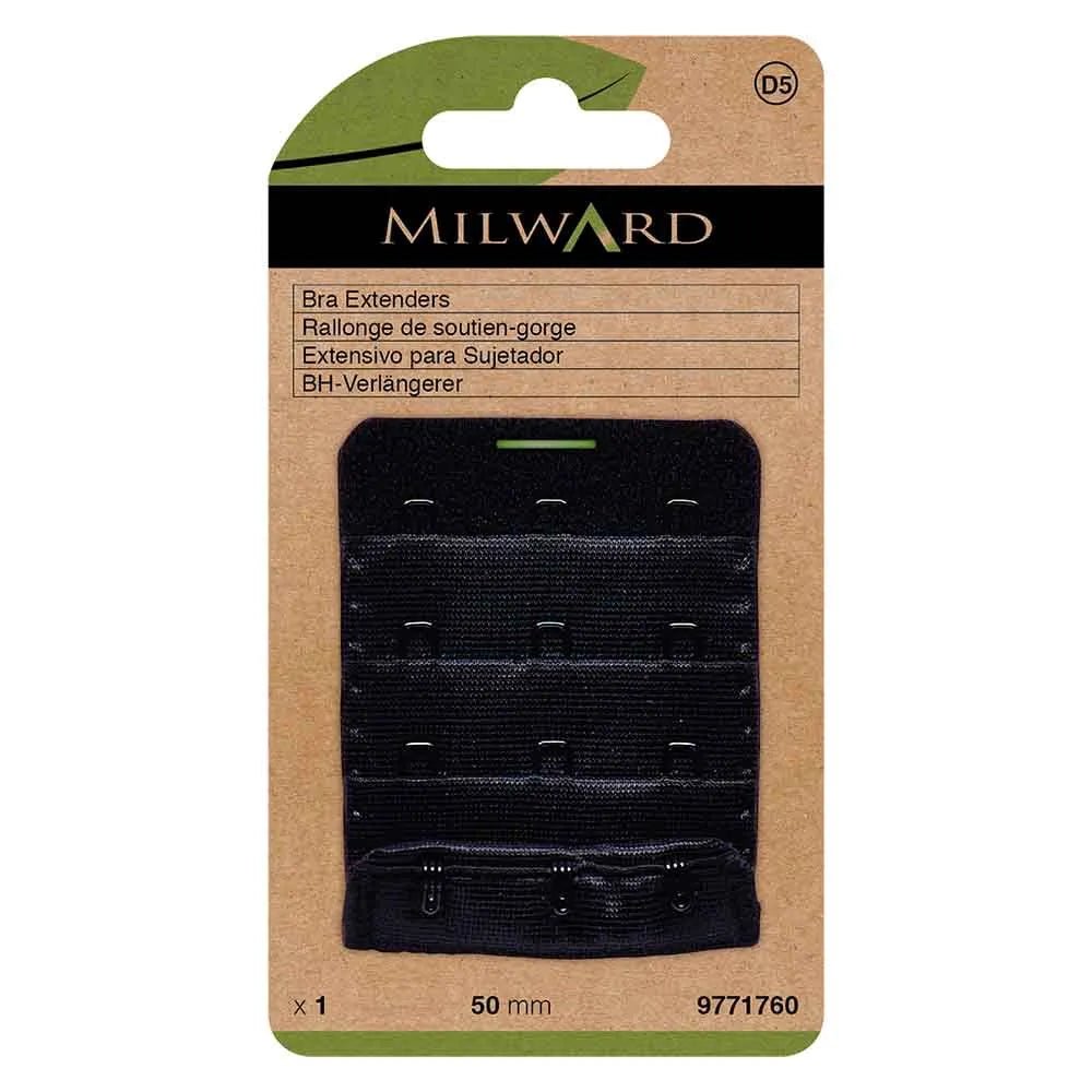 Extension de tour de soutien-gorge Milward 50 mm, 3 crochets - noir