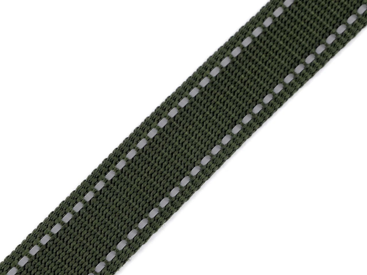 Image avec sacs Lenta, sangles 25 mm - vert avec lignes réfléchissantes – disponible chez Šarlotes audumi