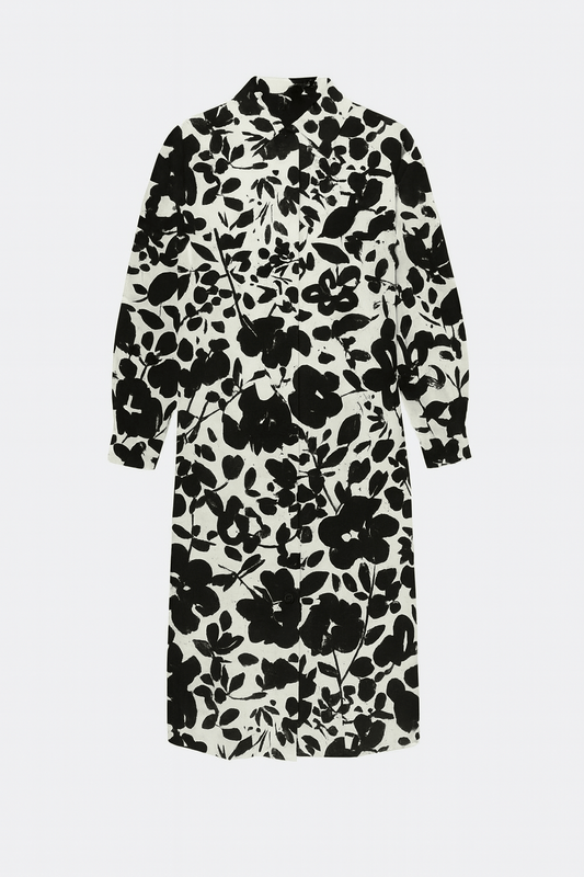 Lin avec viscose - feuilles noires 180 g/m²