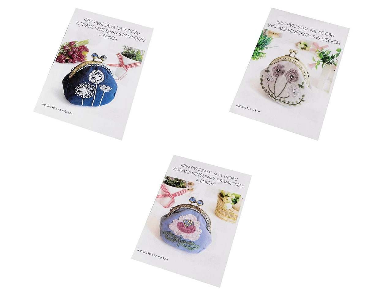 Kit de broderie pour portefeuille avec petit cadre métallique | bleu