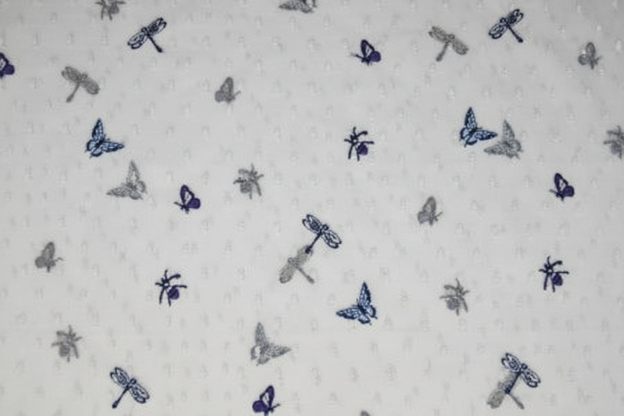 Tissu en tulle brodé avec des papillons 100 g/m²